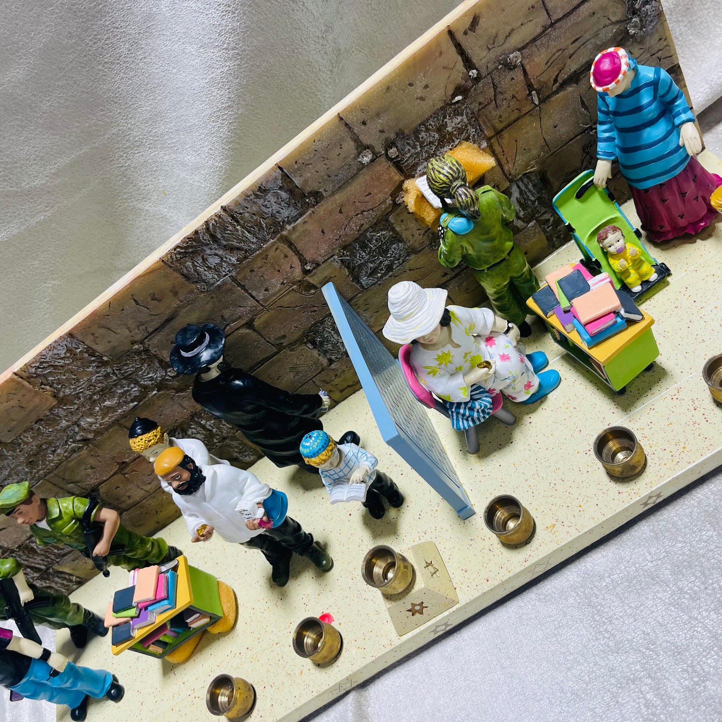 People of The Kotel Menorah 18" x 6" x 6"