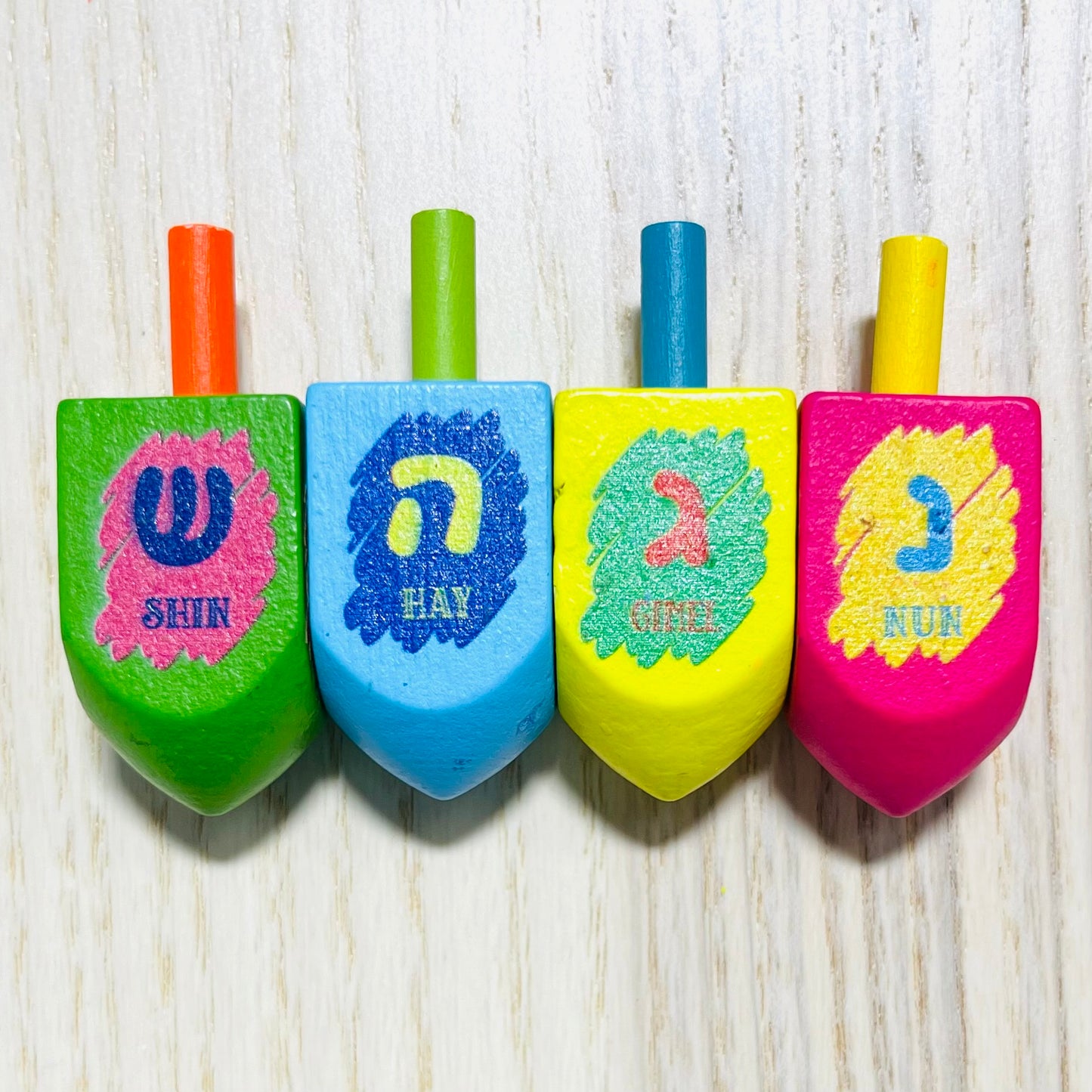 Rainbow Wooden Dreidel