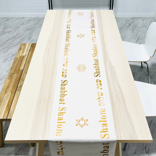 Shabbat shalom table runner