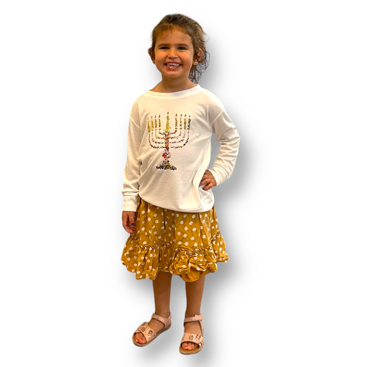 All sizes Long Sleeve Hanukkah kids poly sweatshirt Crew Neck – PolyCotton blend Hanukkah decoration kids Hanukkah outfit