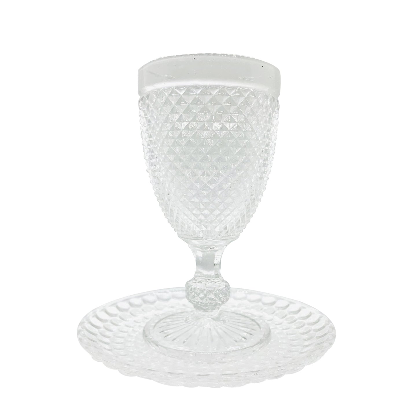 Fancy Elegant Decorated Kiddush Glass with a Plate.