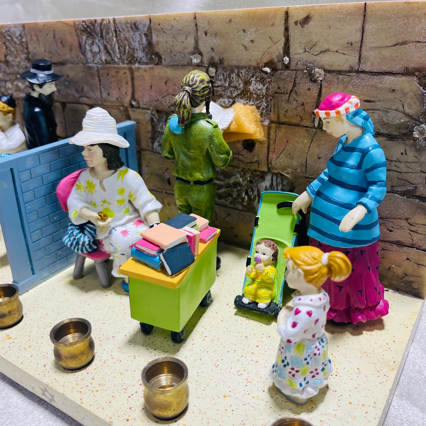 People of The Kotel Menorah 18" x 6" x 6"