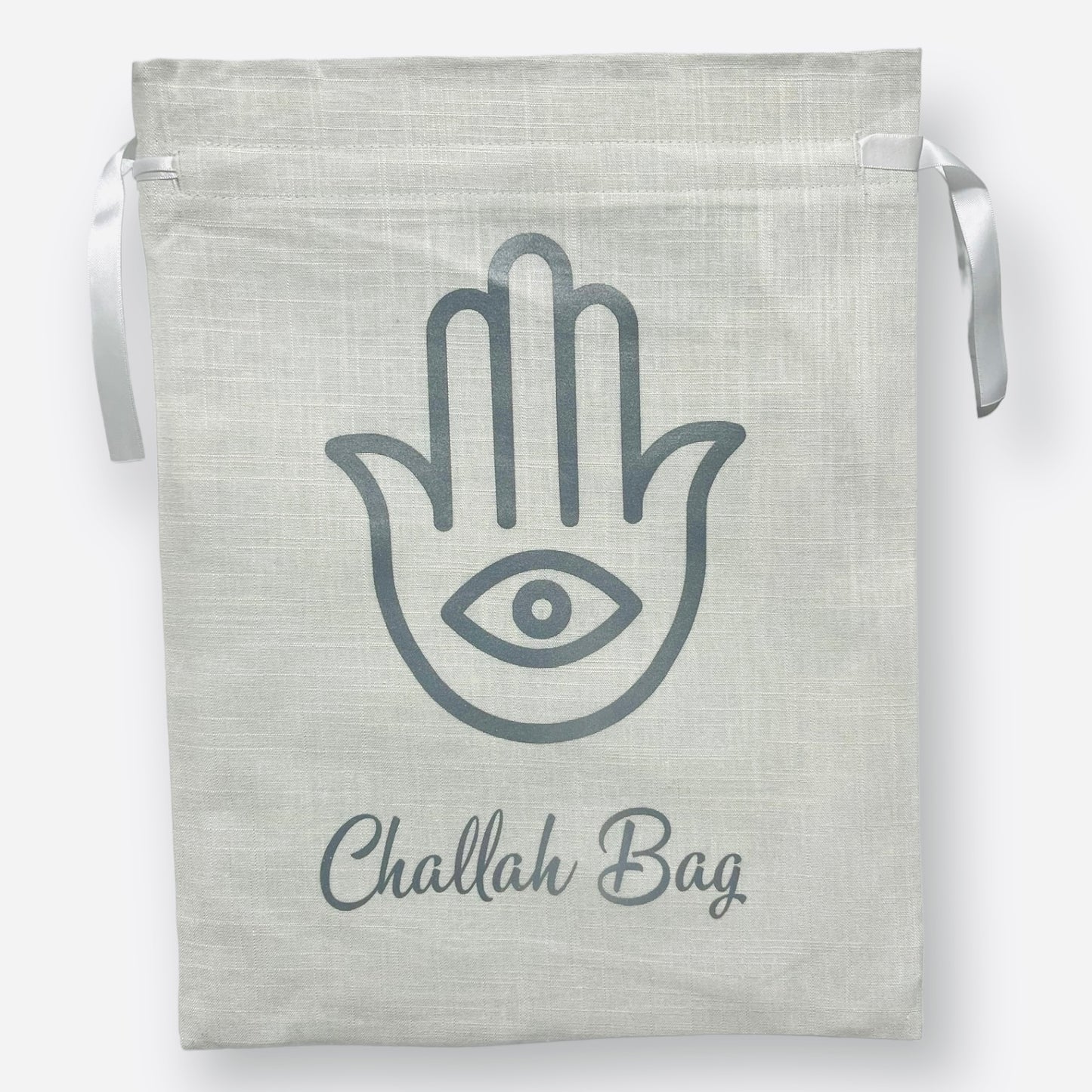 30 x 40cm Printed Linen Challah bag with satin lining and closing lase
