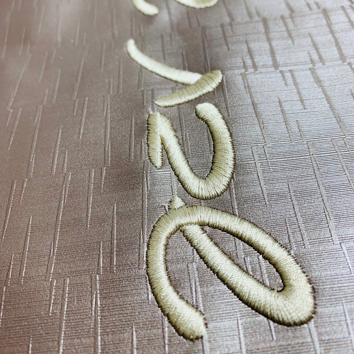 Fancy Embroidered Taupe Vinyl Challah Cover For Shabbos And Holidays