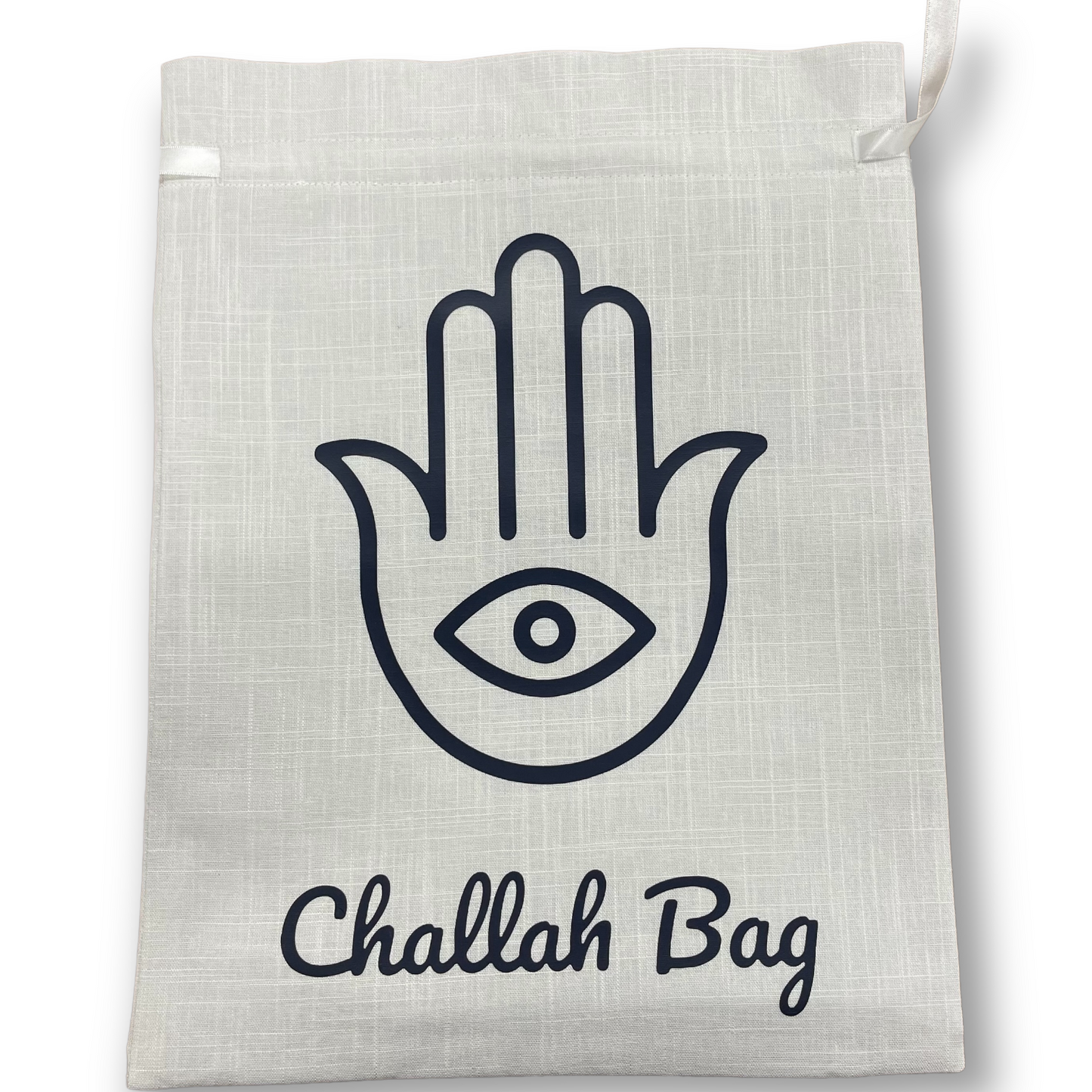 30 x 40cm Printed Linen Challah bag with satin lining and closing lase