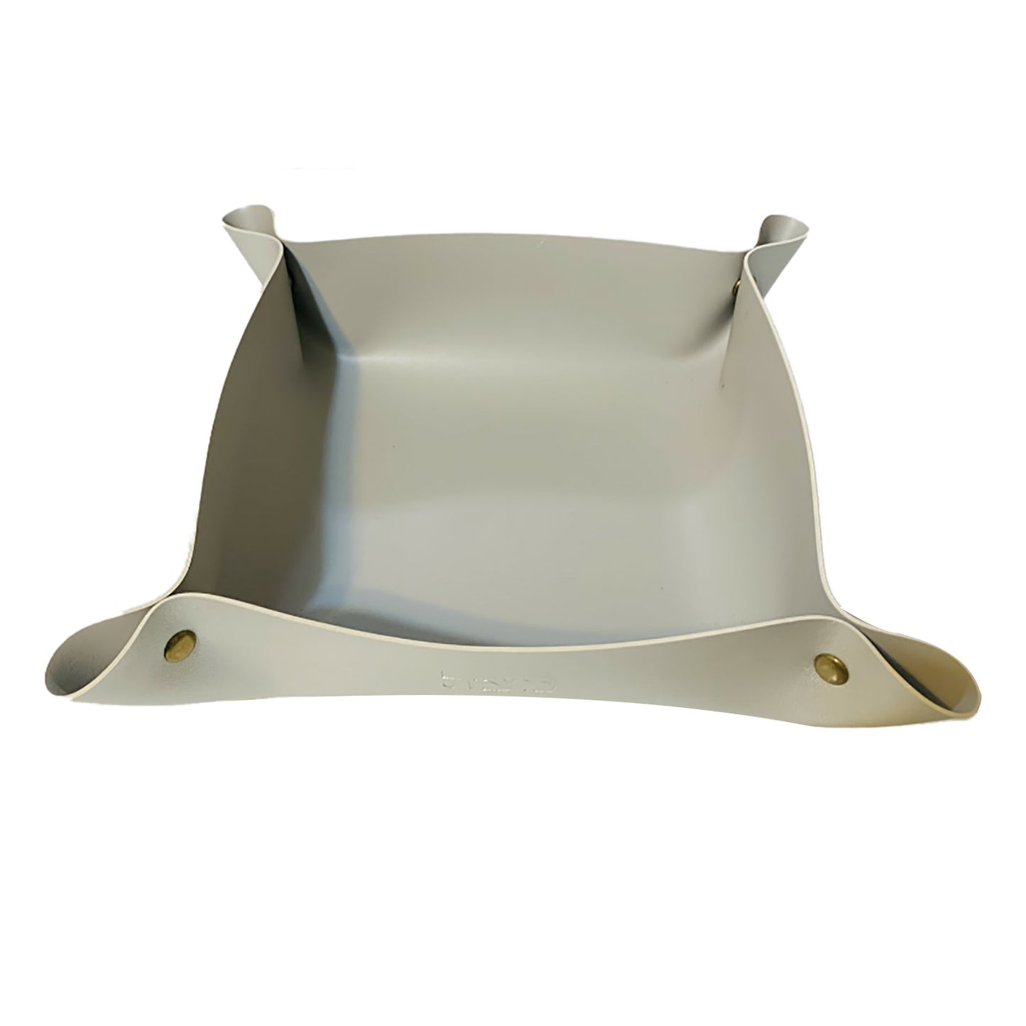 Faux leather folding matzah tray 9.5 x 9.5” Silver