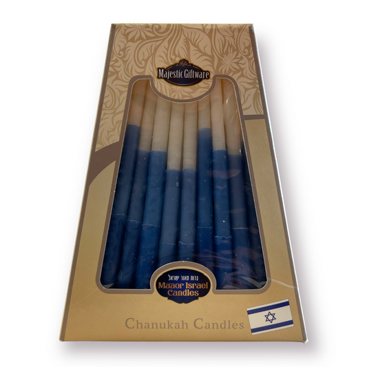 Safed Hanukkah Candles - Blue & White