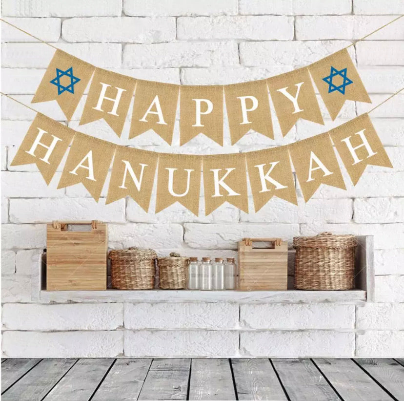 Burlap Hanukkah Banner