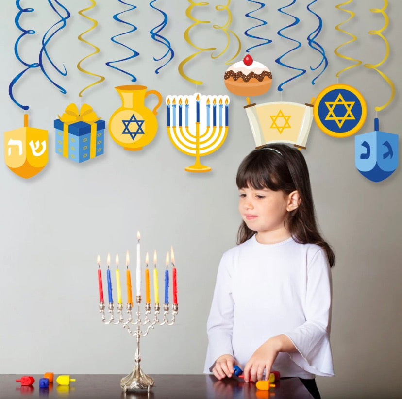 Foil Swirl Hanukkah Decorations