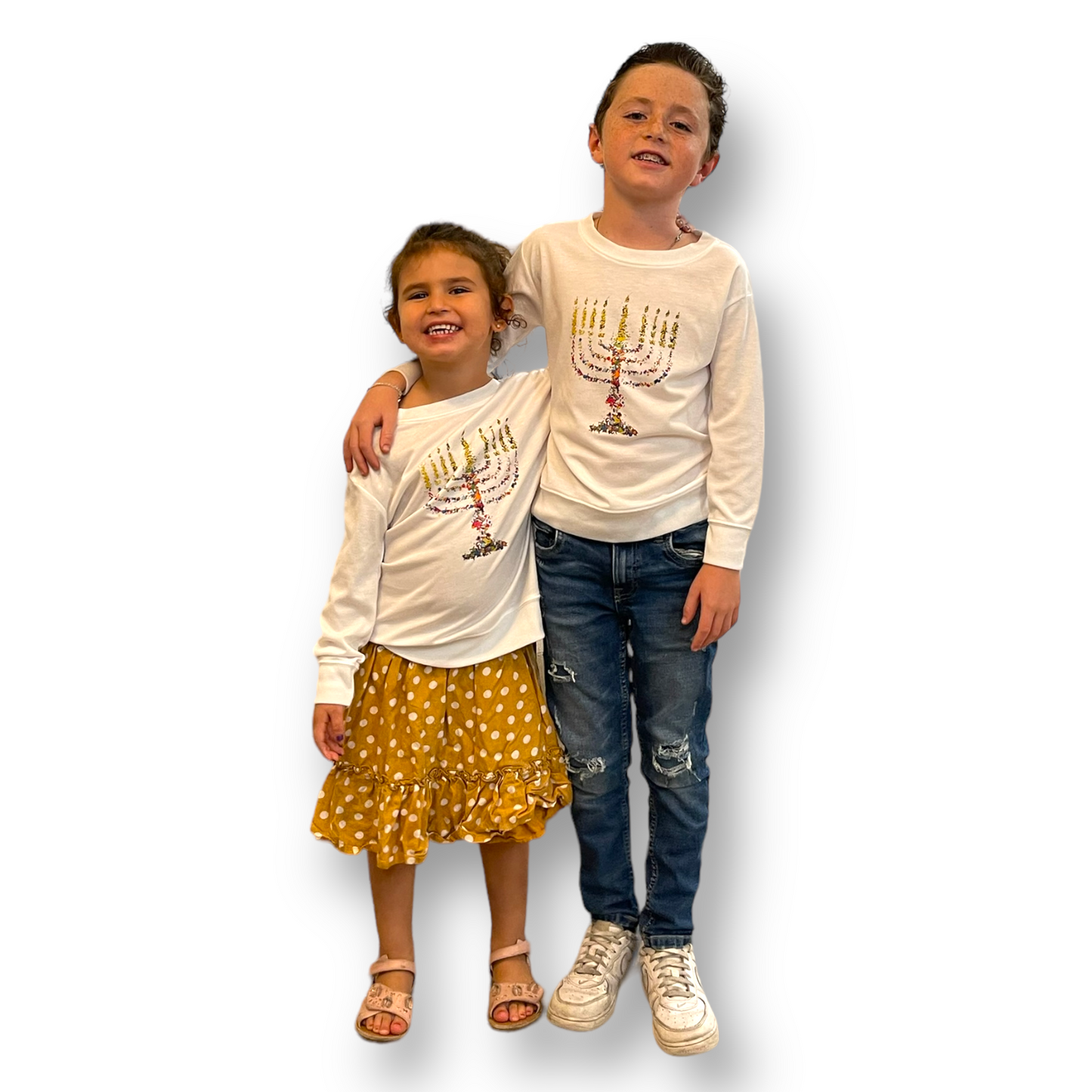 All sizes Long Sleeve Hanukkah kids poly sweatshirt Crew Neck – PolyCotton blend Hanukkah decoration kids Hanukkah outfit
