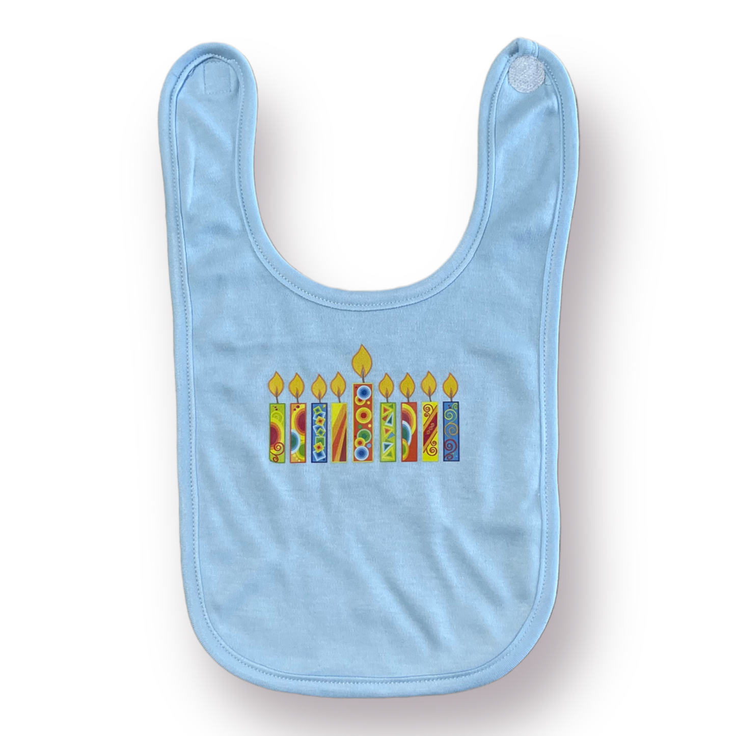 Hanukkah Polly cotton menorah baby bibs