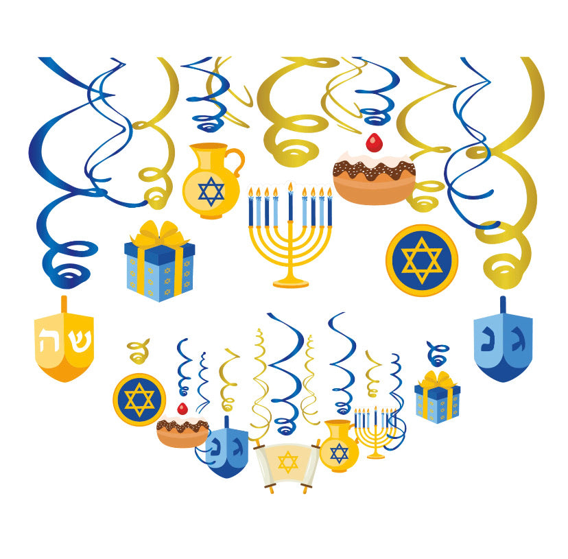 Foil Swirl Hanukkah Decorations