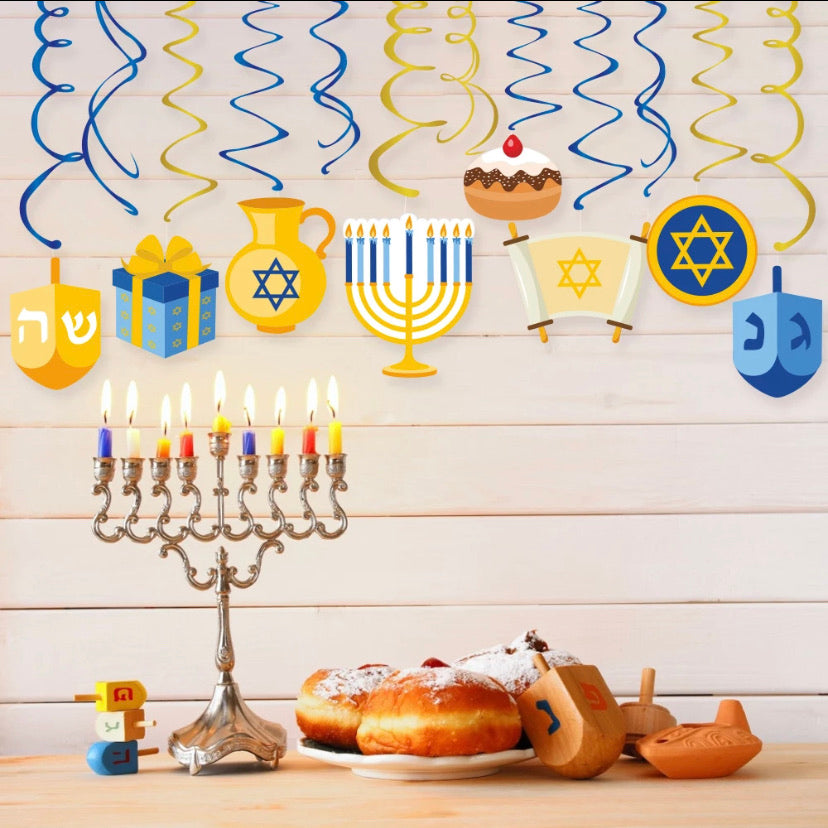 Foil Swirl Hanukkah Decorations