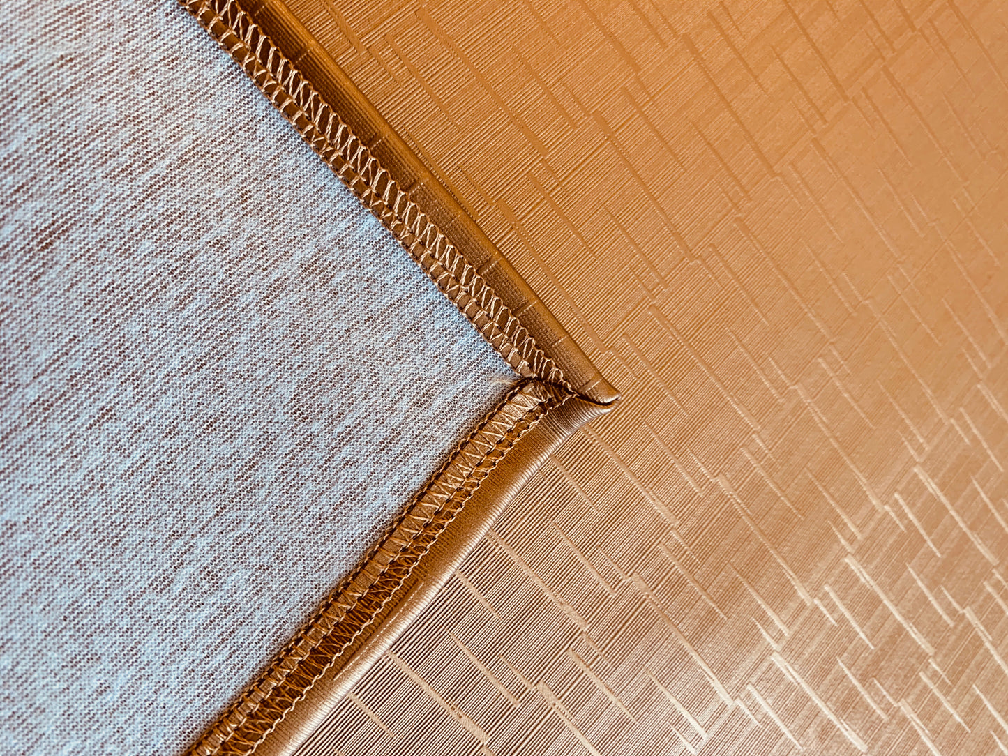 Bronze Waterproof stain resistant stain proof magic tablecloth. Pu leather/pvc faux leather.