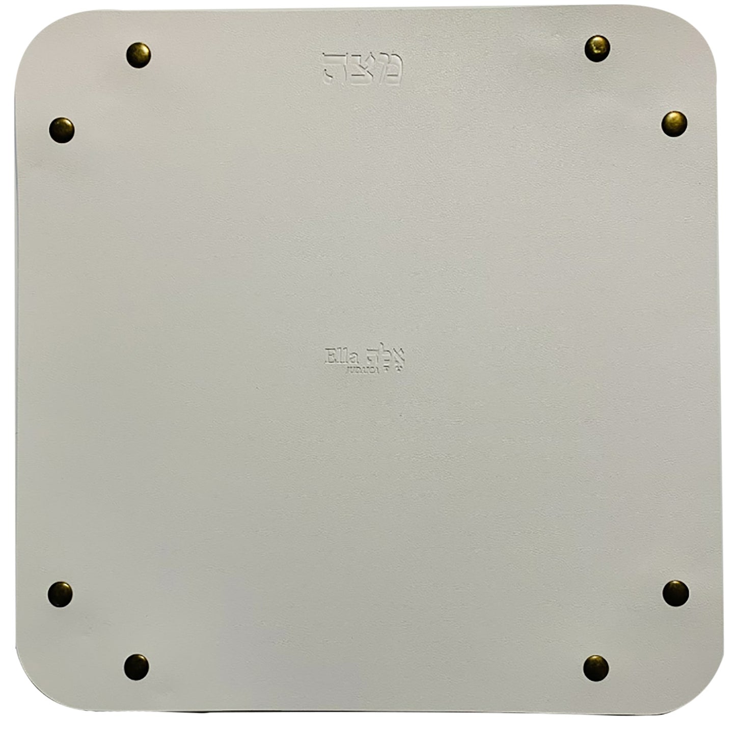 Faux leather folding matzah tray 9.5 x 9.5” Silver