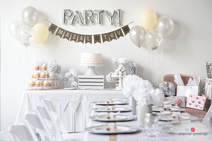 Mazal tov burlap banner