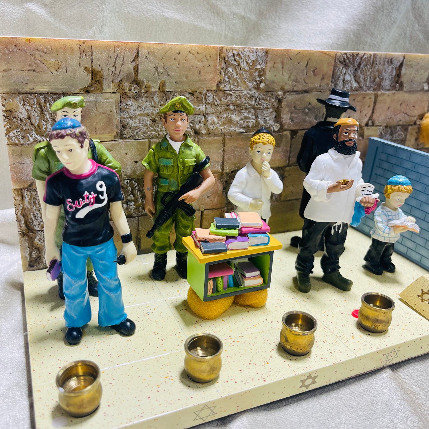 People of The Kotel Menorah 18" x 6" x 6"