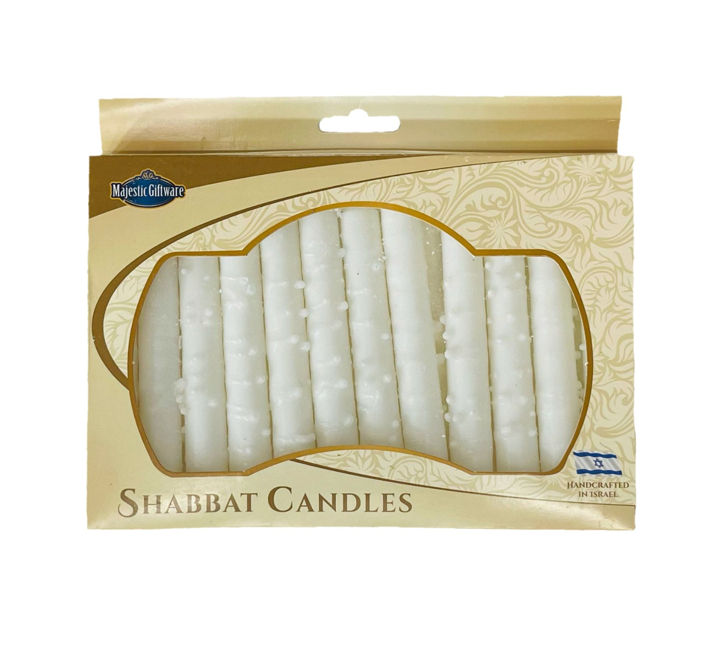 Safed Shabbat Candle - 12 Pack - Snow White - 5.5" Made in Israel