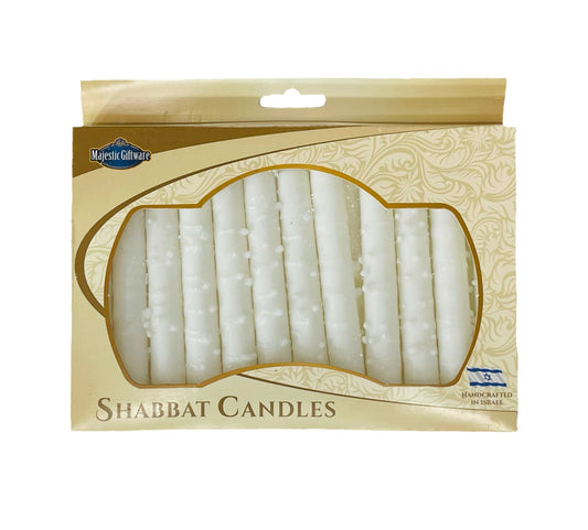 Safed Shabbat Candle - 12 Pack - Snow White -  5.5" Made in Israel