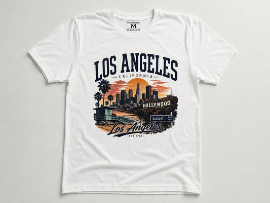 Los Angeles California Vintage Graphic T-Shirt | LA Hollywood Sunset Unisex Tee | Chapeau by Jess