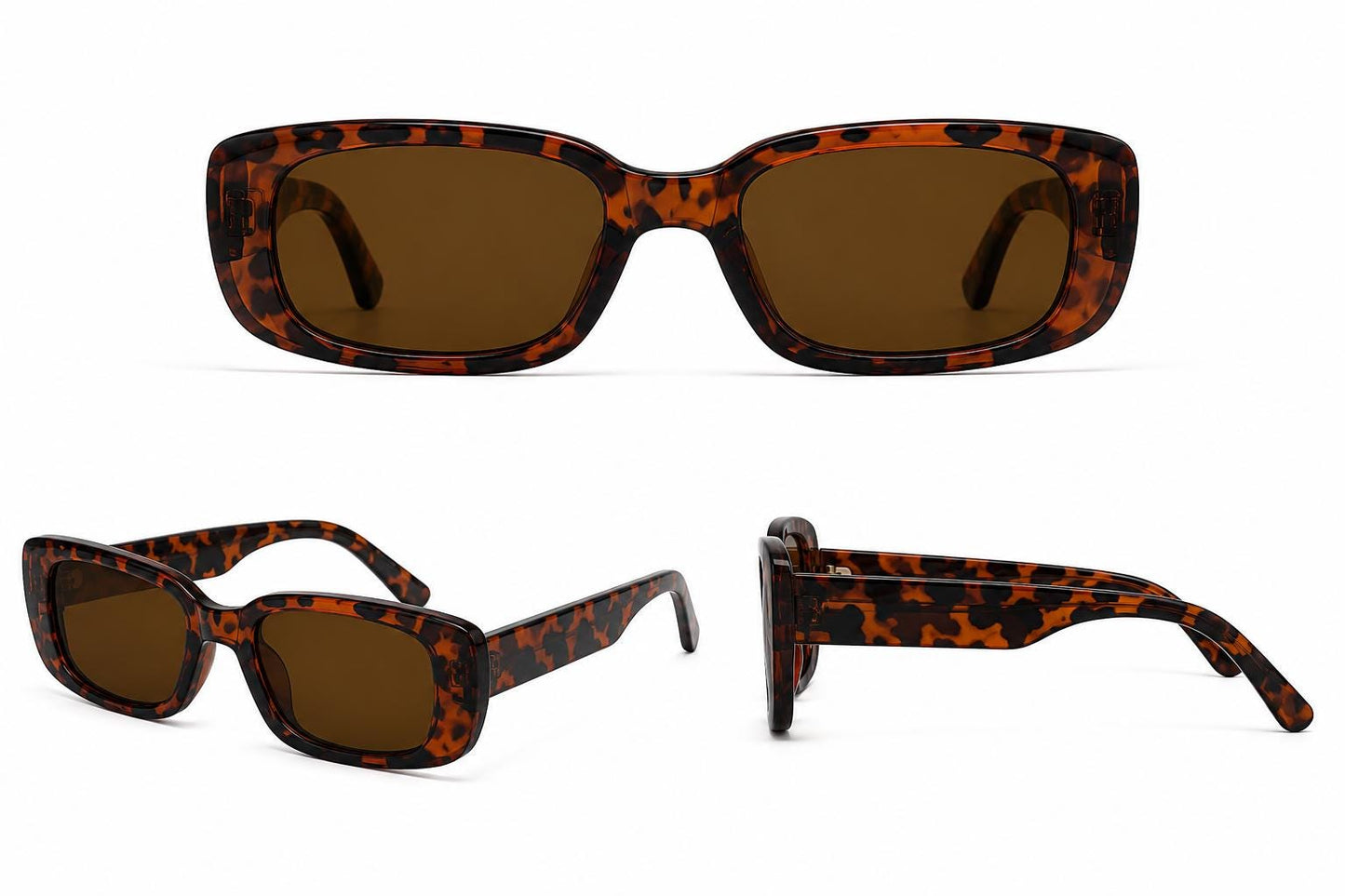 Retro Rectangle Sunglasses | Vintage Thick Frame UV400 Shades | Unisex Fashion Eyewear