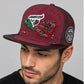 Embroidered Mexican Heritage Flat Bill Snapback Hat | Suede Aztec Patch Cap