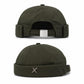 Olive Green Cotton Twill Docker Hat | Adjustable Sailor Cap with Metal Accent