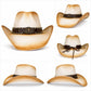 Pink & Tan Western Straw Cowboy Hat | Lightweight Sun Hat | Unisex