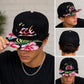 California Floral Snapback Hat | Embroidered Cali Script, Bear Logo, Tropical Brim