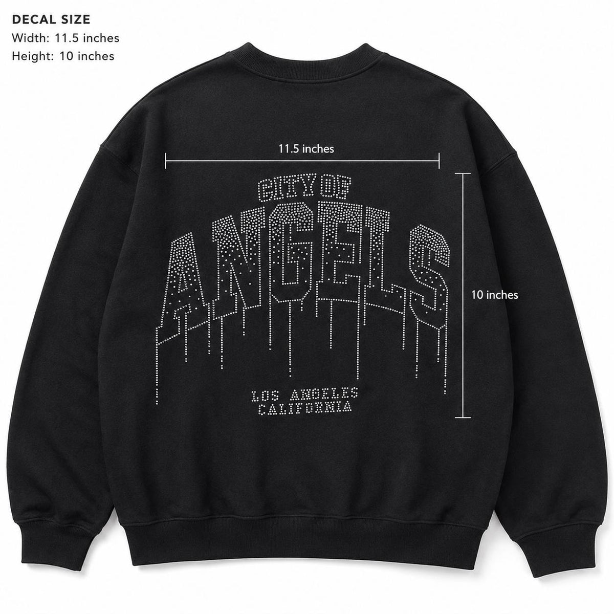 City of Angels Rhinestone Heat Transfer | Varsity Drip LA Crystal Decal