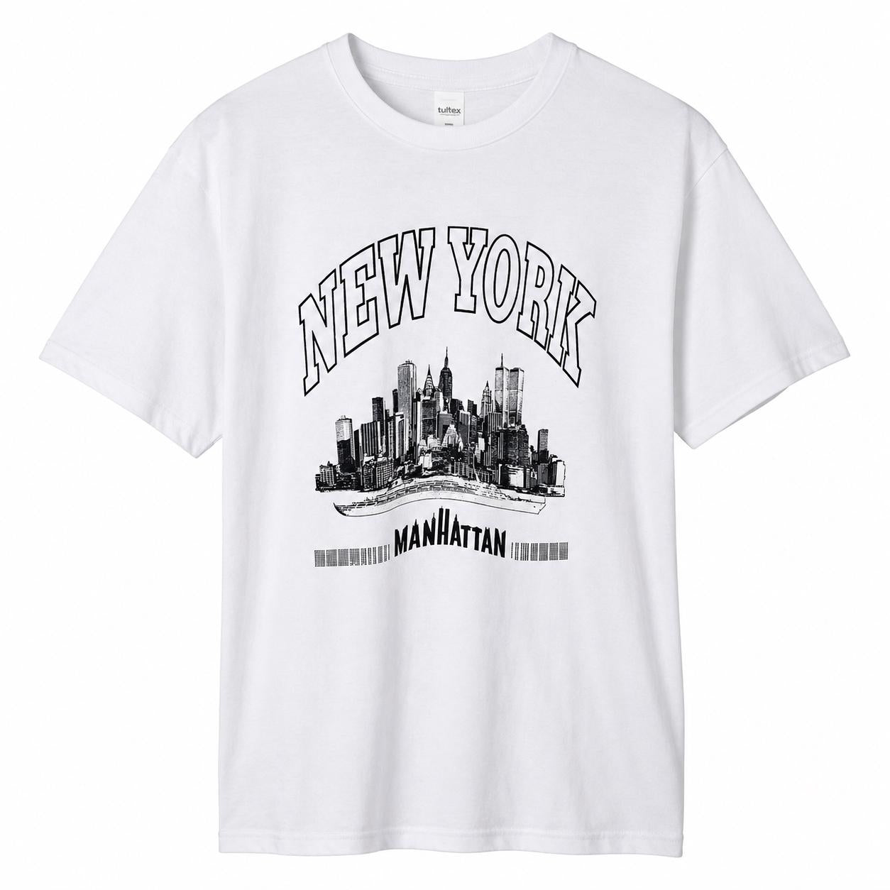 New York Manhattan Skyline Graphic T-Shirt | Vintage NYC Souvenir Tee