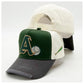 Vintage A's Baseball Snapback Hat, Green Cream Performance Cap, Embroidered Athletics Logo