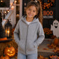 Too Cute to Spook Kids’ Halloween Zip-Up Hoodie – Gray
