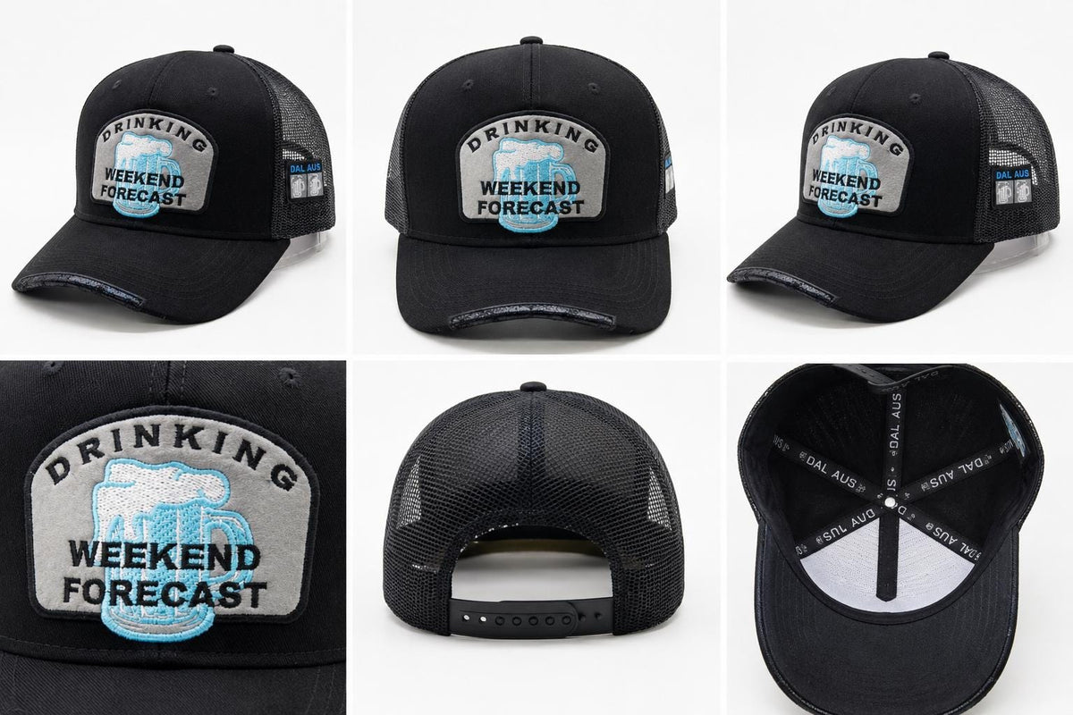 Drinking Weekend Forecast Trucker Hat, Beer Patch Snapback Cap