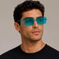 Retro Rimless Rectangle Sunglasses | Y2K Frameless Fashion Shades (UV400)