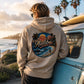 Malibu Beach Sunset Heat Transfer Decal – 27cm Retro Surf & Palm Tree Iron-On Transfer