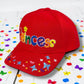 Floral Princess Baseball Cap | Embroidered Crown Toddler Youth Girls Hat