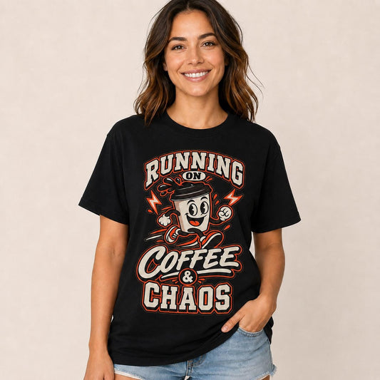 Running on Coffee & Chaos Unisex Graphic T-Shirt
