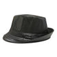 Black Faux Leather Fedora Hat | Classic Vegan Trilby Style
