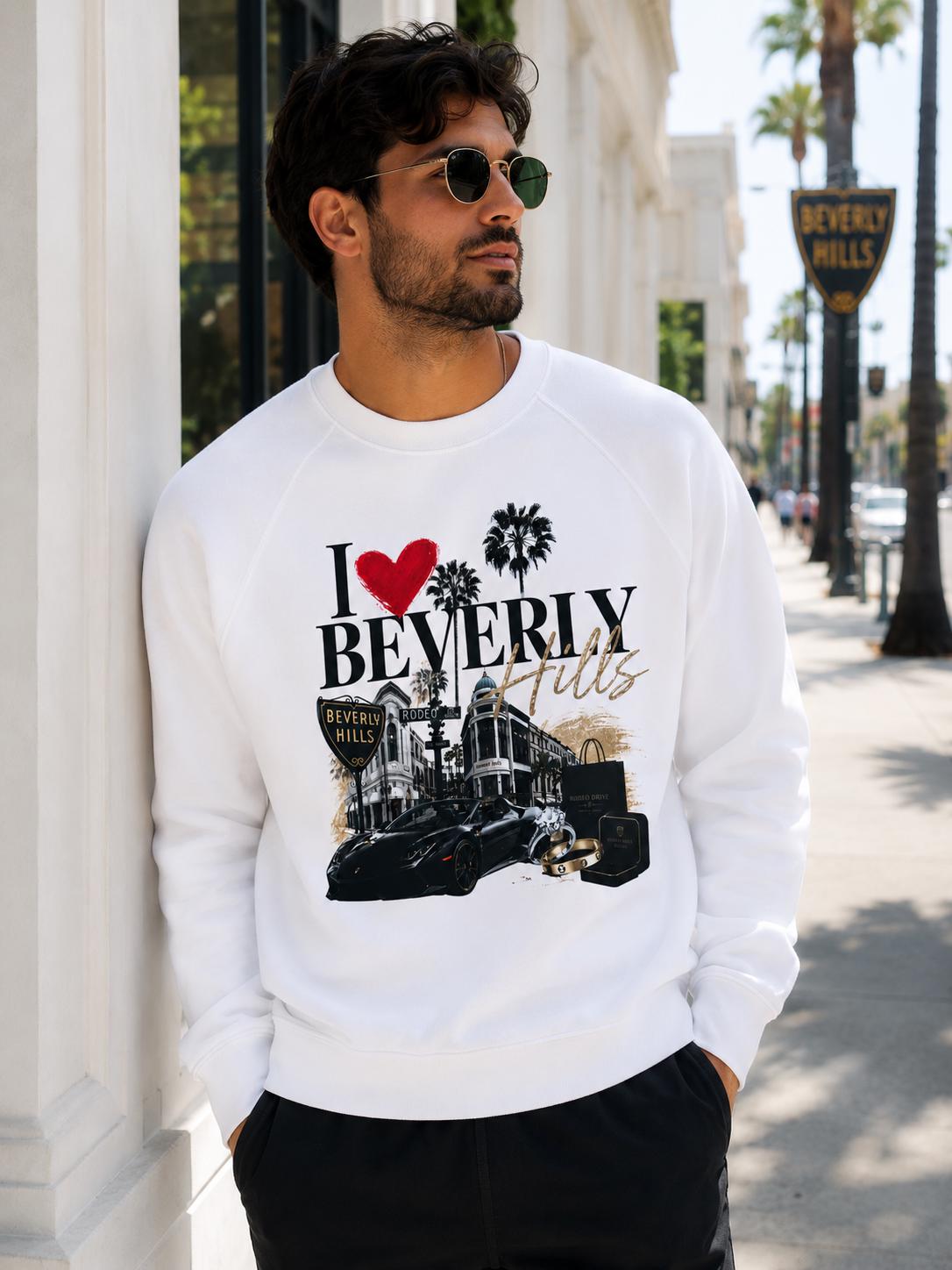 I Love Beverly Hills Heat Transfer Decal – Rodeo Drive Luxury California Graphic – Apparel & Tote Transfer