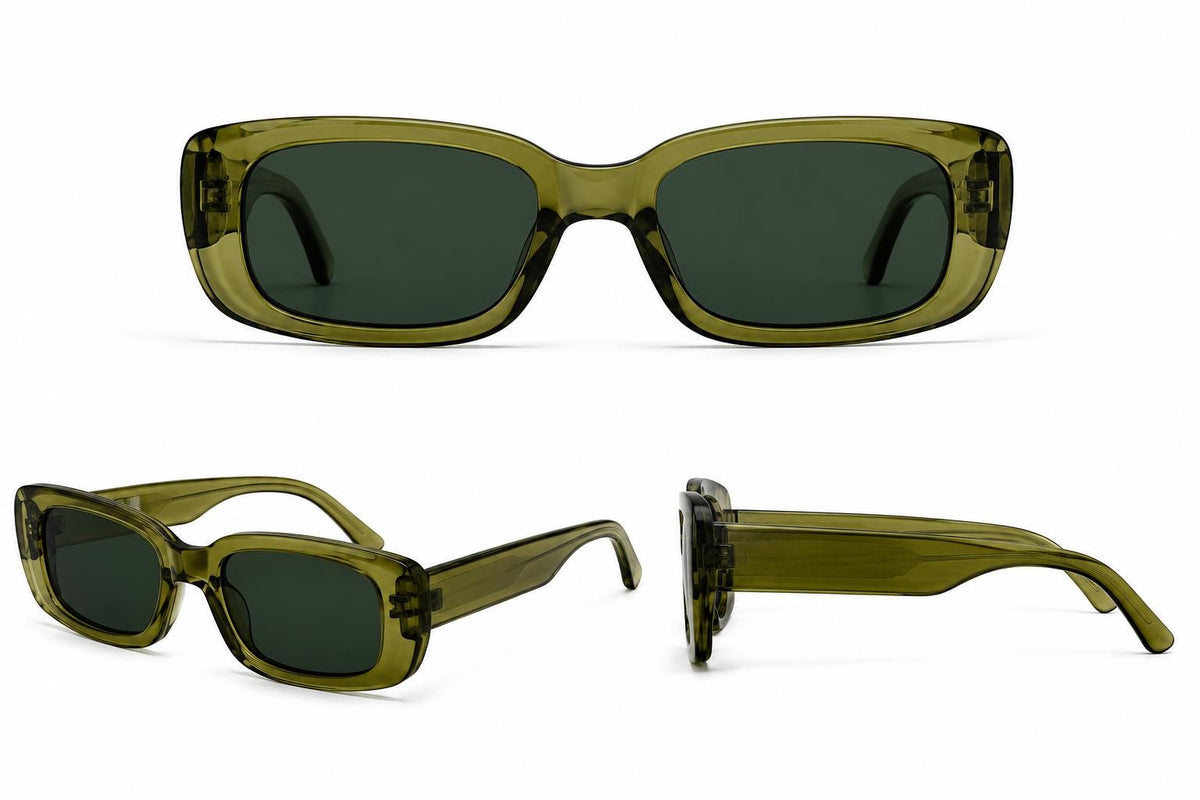 Retro Rectangle Sunglasses | Vintage Thick Frame UV400 Shades | Unisex Fashion Eyewear