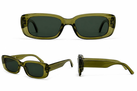 Retro Rectangle Sunglasses | Vintage Thick Frame UV400 Shades | Unisex Fashion Eyewear