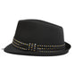 Black Studded Band Fedora Hat | Unisex Rock Style Trilby Accessory