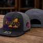 Vintage LA Hustlers Snapback Hat, Embroidered Basketball Cap, Purple Gold Streetwear
