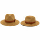 Wide Brim Woven Straw Fedora Hat | Faux Leather Band, Summer Sun Protection