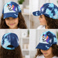 Kids Tie-Dye Unicorn Baseball Cap | Embroidered Adjustable Cotton Hat | Blue & Aqua Youth Snapback