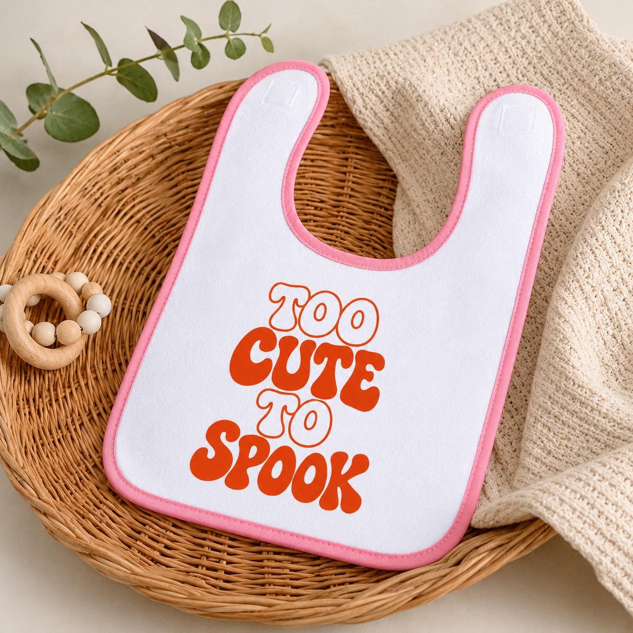 Too Cute to Spook Baby Halloween Bib