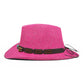 Hot Pink Straw Cowboy Hat | Turquoise Concho Western Band, Wooden Beads