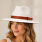 Wide Brim Woven Straw Fedora Hat | Faux Leather Band, Summer Sun Protection