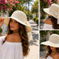 Women's Wide Brim Sun Hat with Bow – UV Protection Summer Beach Hat